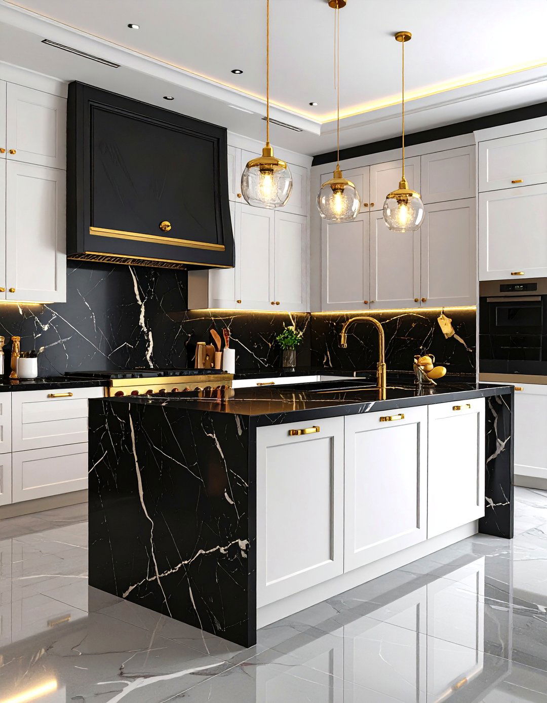 Kitchen With Black Backsplash Luxury Marble Elegance - 20 Kitchen With Black Backsplash