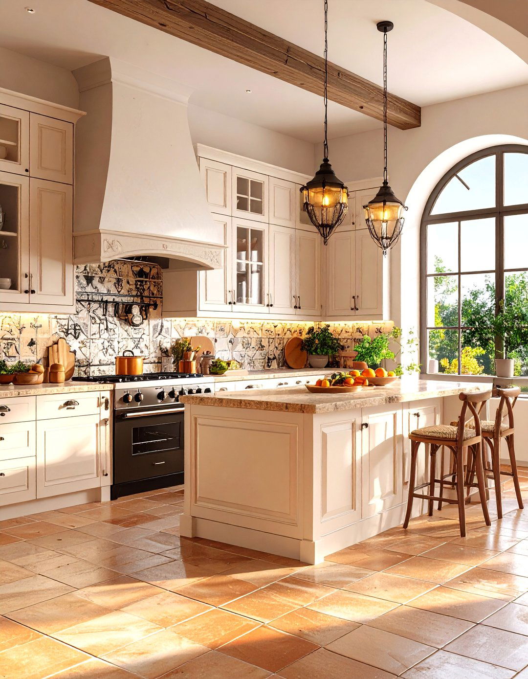 Kitchen With Black Backsplash Mediterranean Ceramic Warmth - 20 Kitchen With Black Backsplash