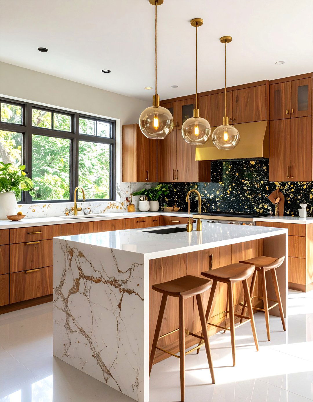 Kitchen With Black Backsplash Mid Century Modern Terrazzo Style - 20 Kitchen With Black Backsplash
