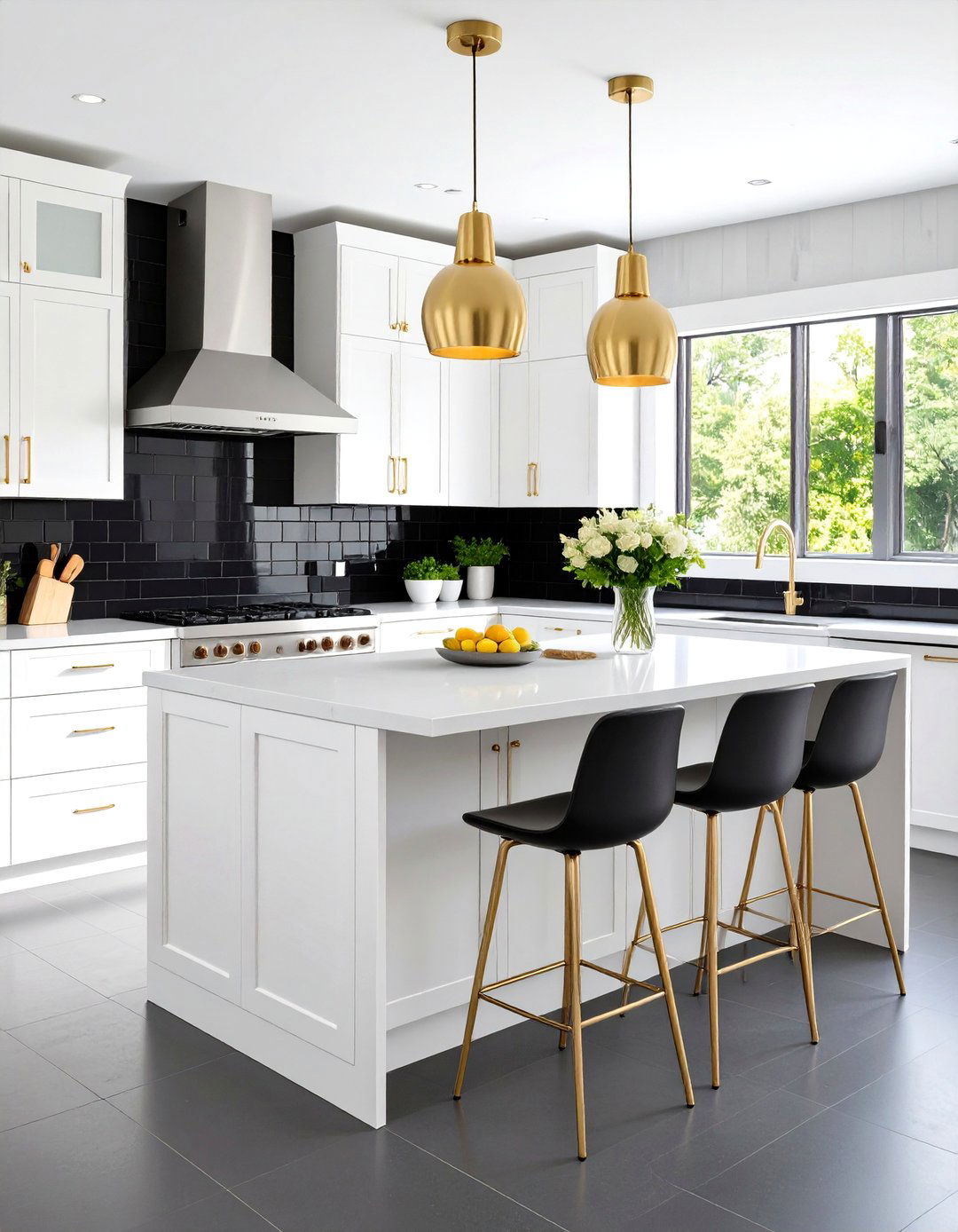 Kitchen With Black Backsplash Modern Minimalist Subway Style - 20 Kitchen With Black Backsplash