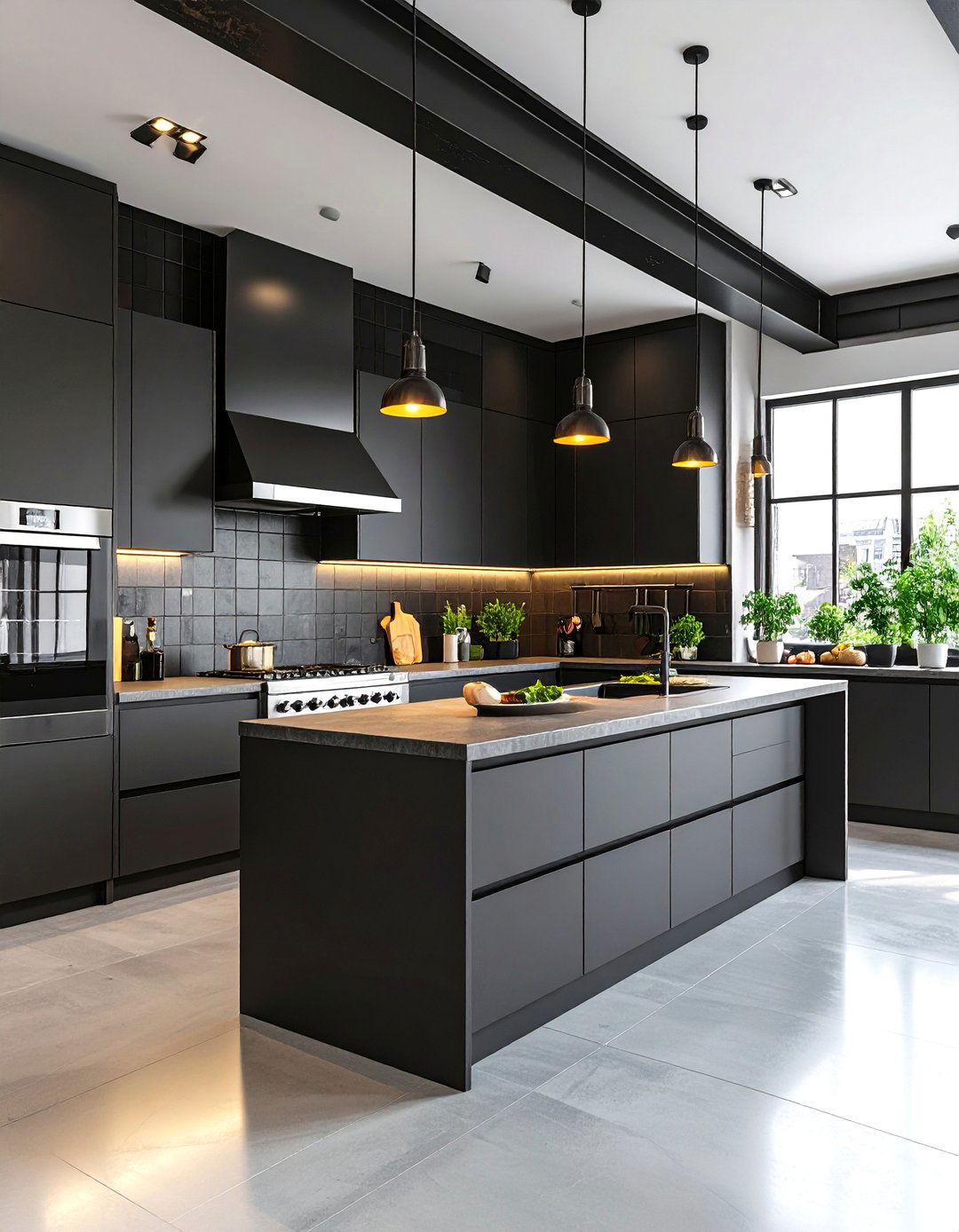 Kitchen With Black Backsplash Urban Porcelain Sophistication - 20 Kitchen With Black Backsplash