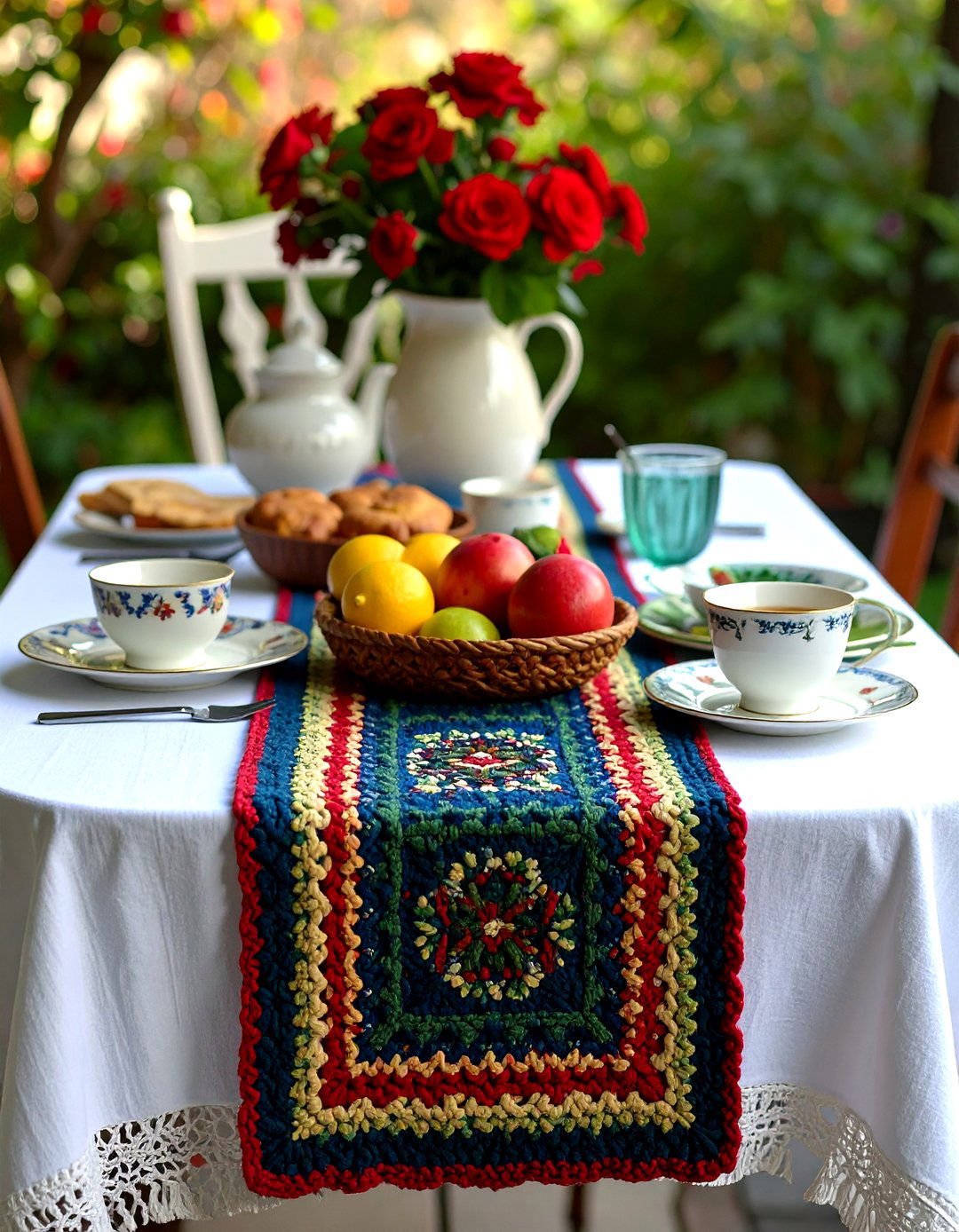 Knitted or Crocheted Runner - 20 Table Runner Ideas