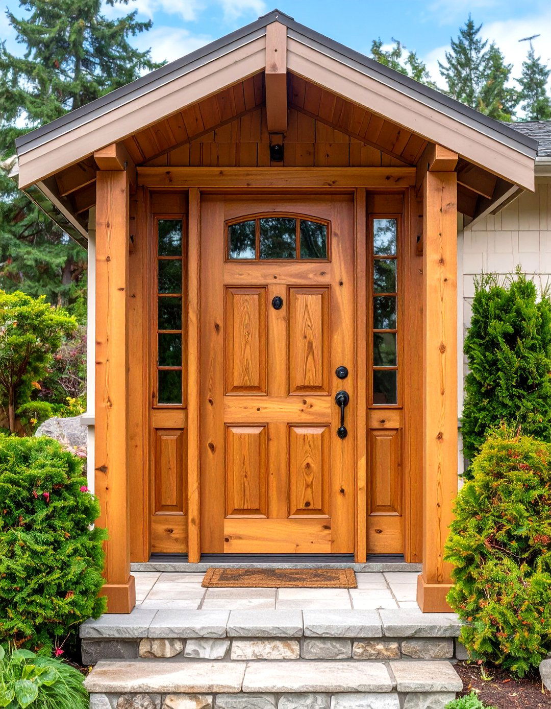 Knotted - 20 Stained Front Door Ideas