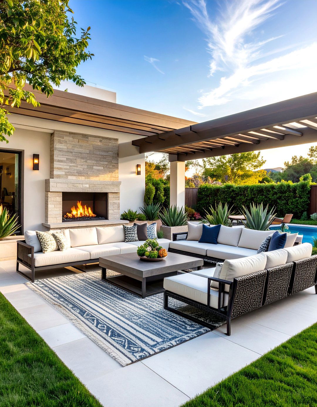 L Shaped Backyard Contemporary Outdoor Living Room - 20 L Shaped Backyard Ideas