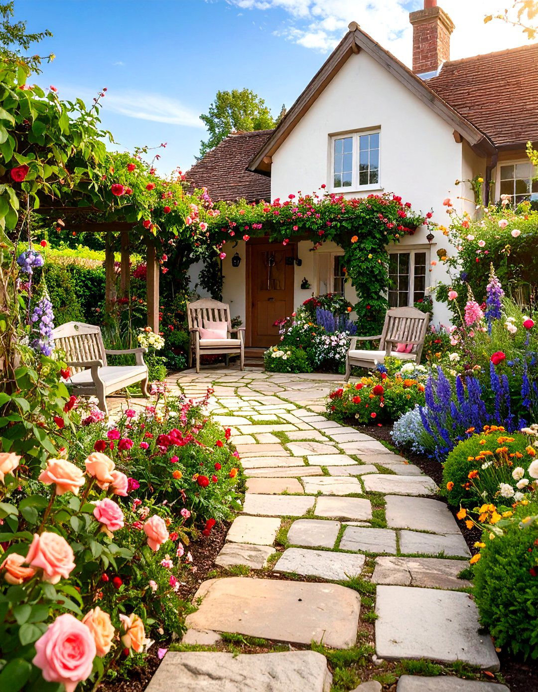 L Shaped Backyard Cottage Garden Romance - 20 L Shaped Backyard Ideas