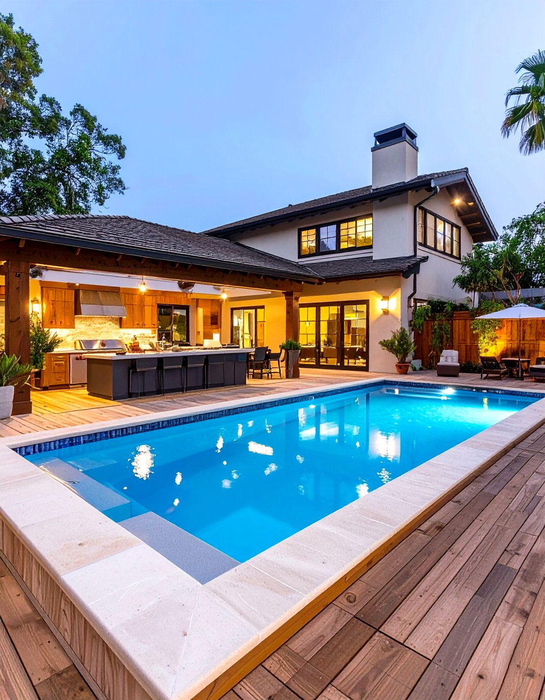 L Shaped Backyard Poolside Resort Experience - 20 L Shaped Backyard Ideas