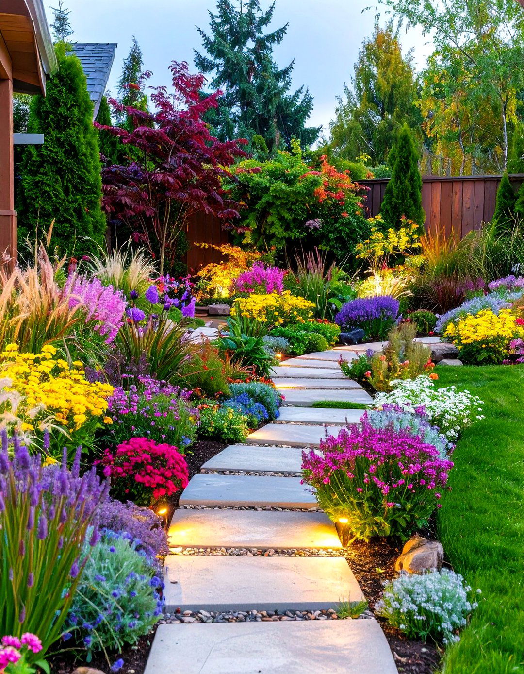 L Shaped Backyard Seasonal Color Showcase - 20 L Shaped Backyard Ideas