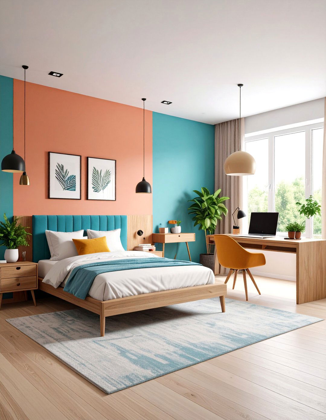 L Shaped Bedroom Layout with Integrated Workspace Design - 20 L-shaped Bedroom Layout Ideas