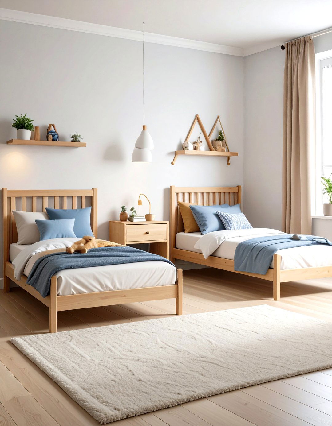 L Shaped Corner Bed Arrangement for Shared Rooms - 20 Corner Bed Ideas