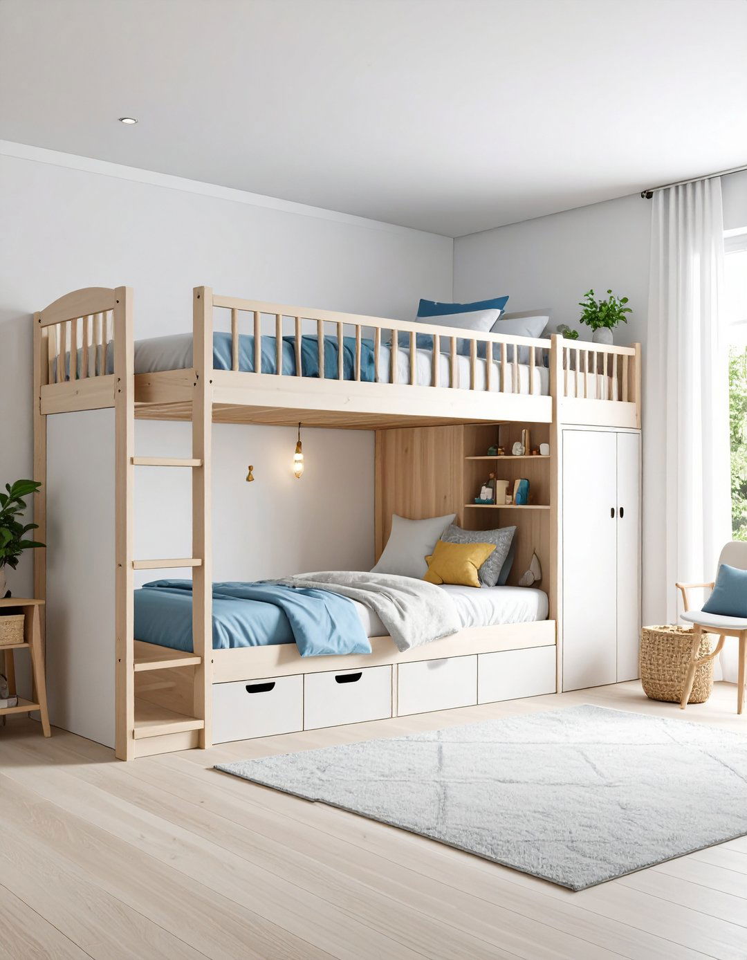 L Shaped Corner Bunk Room for Compact Spaces - 20 bunk room ideas