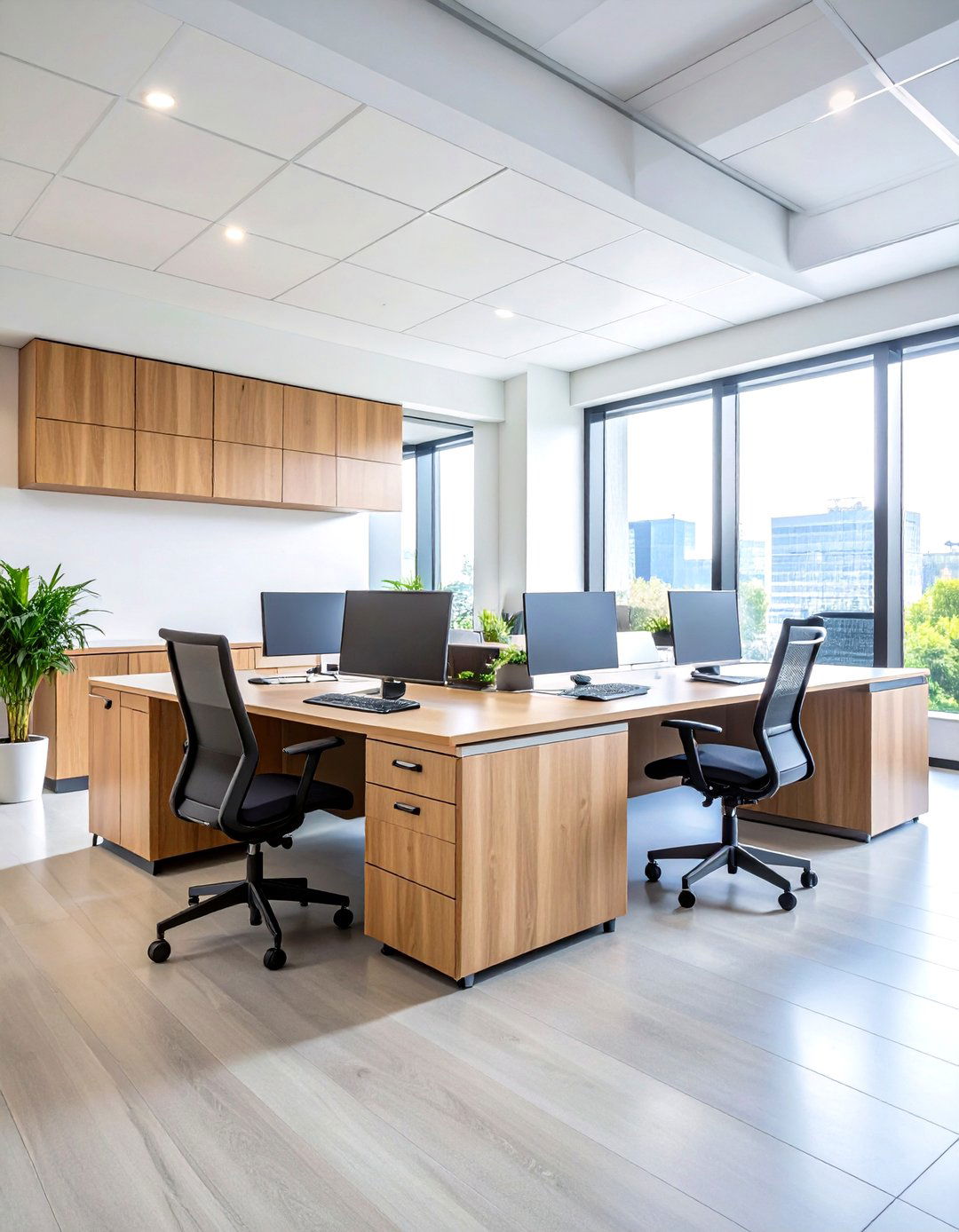 L Shaped Corner Command Center - 20 Built-in Desk Ideas