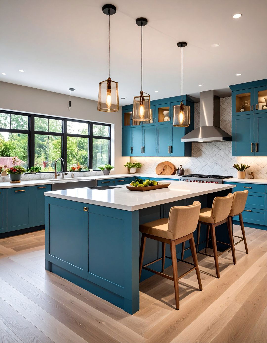 L Shaped Kitchen Island with Wraparound Seating - 20 Kitchen Island Ideas With Seating