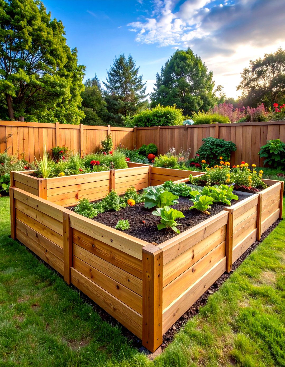 L Shaped Raised Garden Bed with Corner Utilization - 20 Raised Garden Bed Ideas