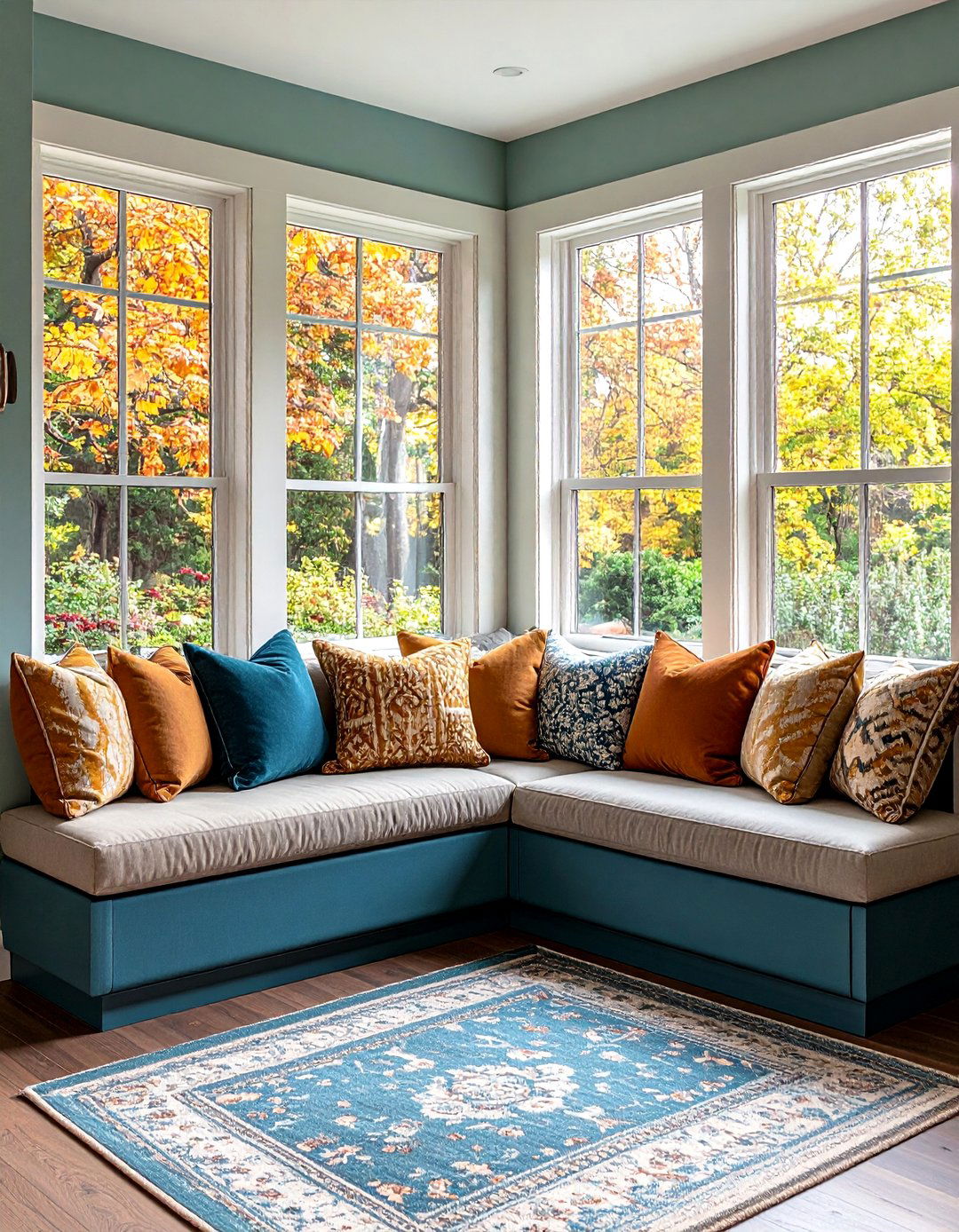 L Shaped Window Seat for Corner Windows - 20 Window Seat Ideas