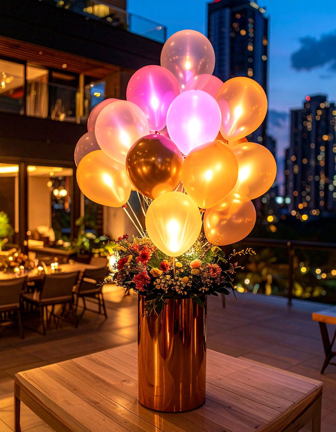 LED Balloon Centerpieces with Glowing Effects - 20 Balloon Centerpiece Ideas
