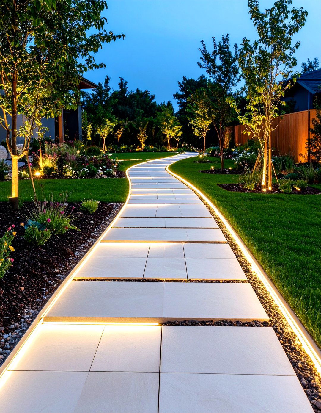 LED Edged Smart Tech Path - 20 walkway ideas