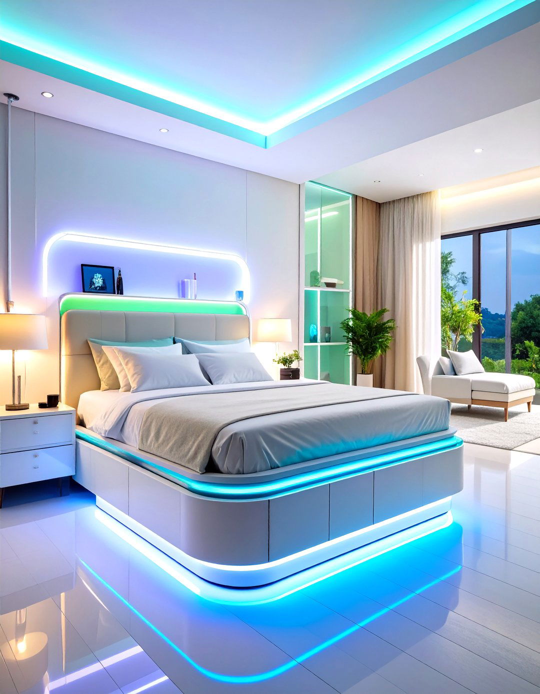 LED Illuminated Ultra Modern Makeup Vanity with Color Changing Features - 20 Makeup Vanity Ideas