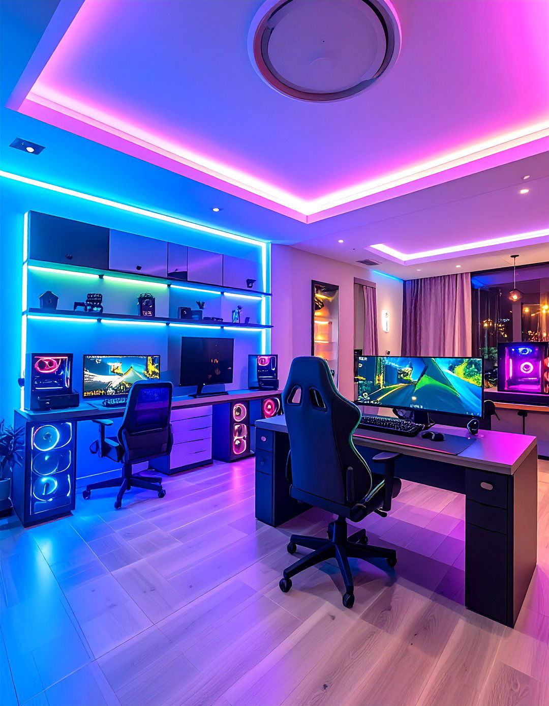 LED Immersion Arcade Room Lighting - 20 Arcade Room Ideas
