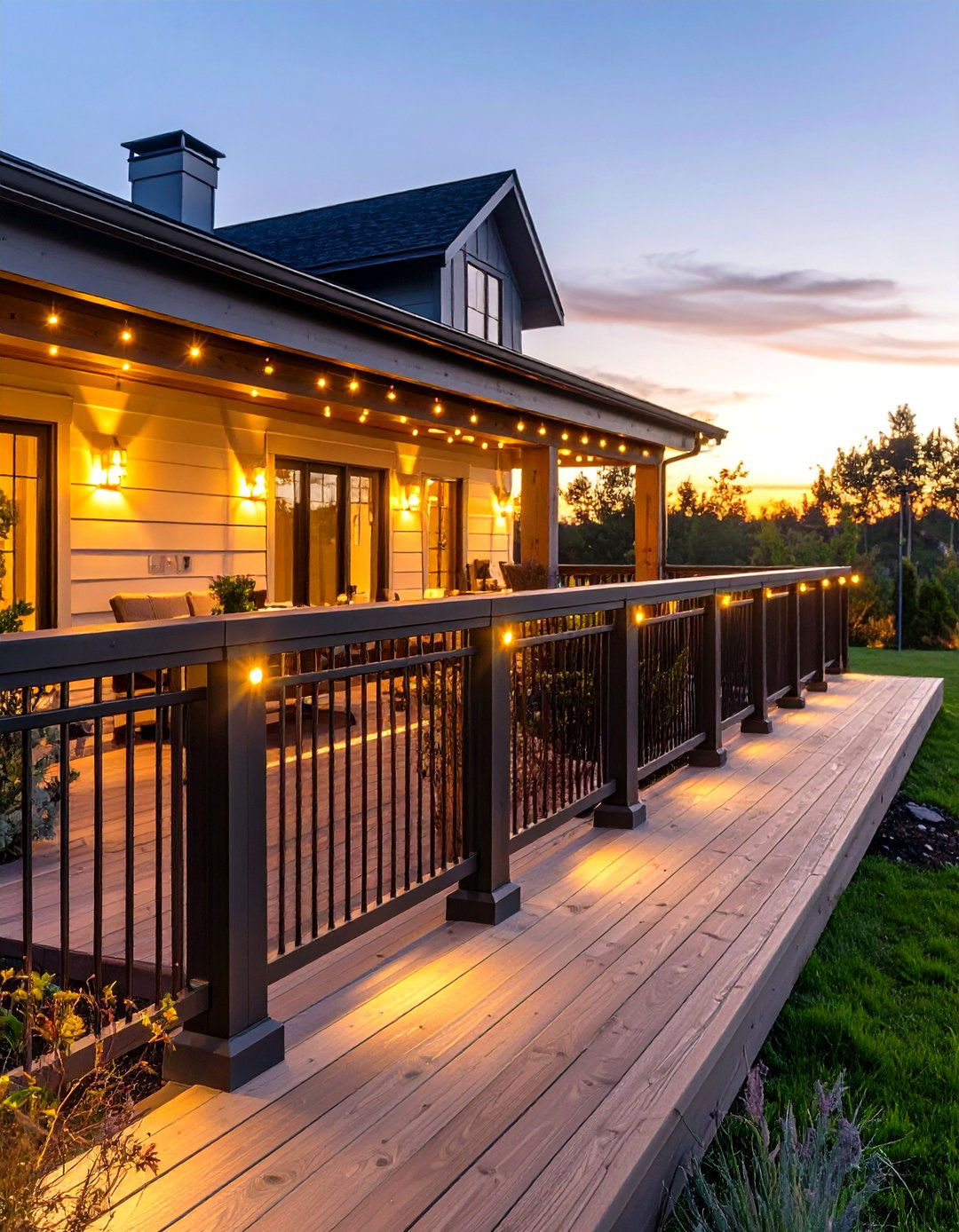 LED Integrated Deck Railing - 20 Deck Railing Ideas