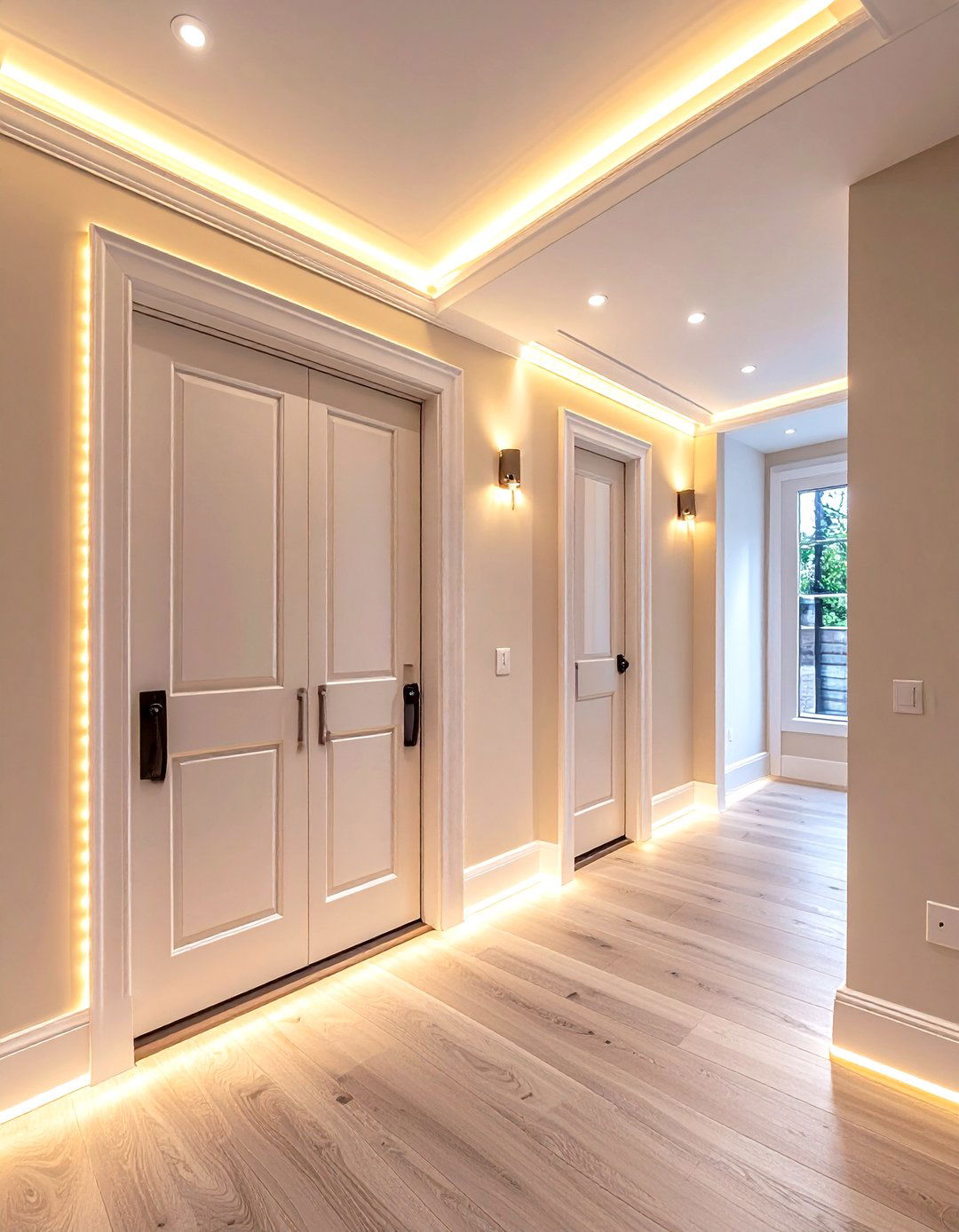 LED Integrated Door Trim for Ambient Night Lighting - 20 Door Trim Ideas