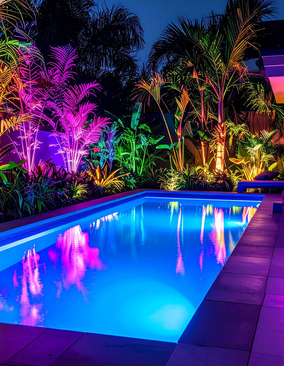 LED Integrated Reflecting Pool - 20 Small Garden Reflecting Pool Ideas