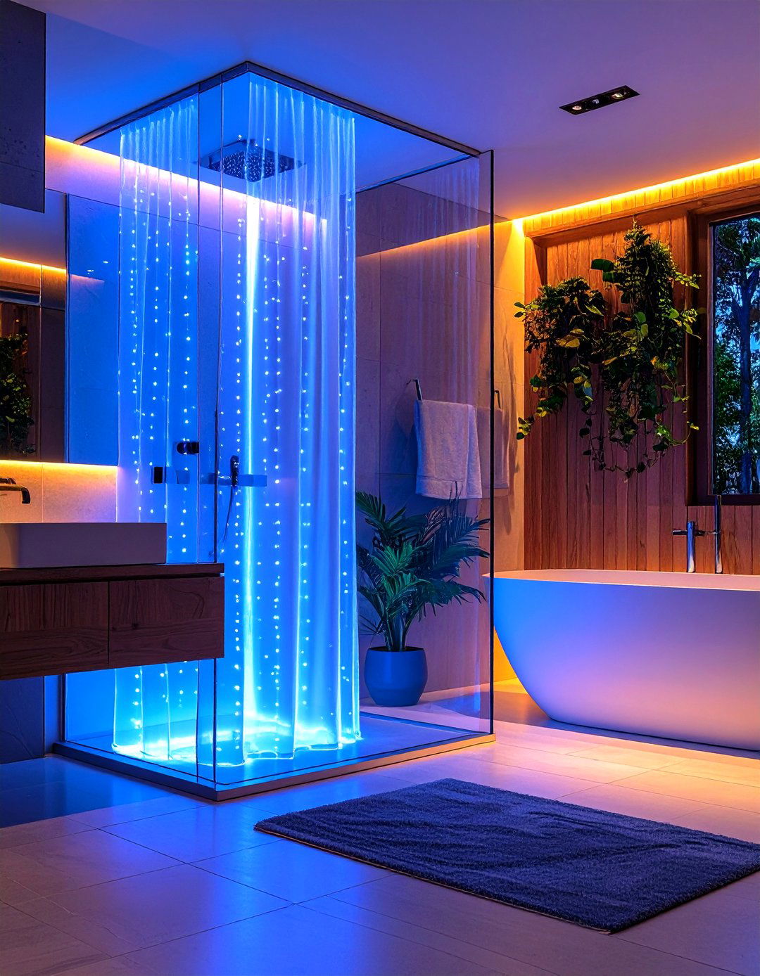 LED Light Embedded Curtains - 20 Shower Curtain Ideas