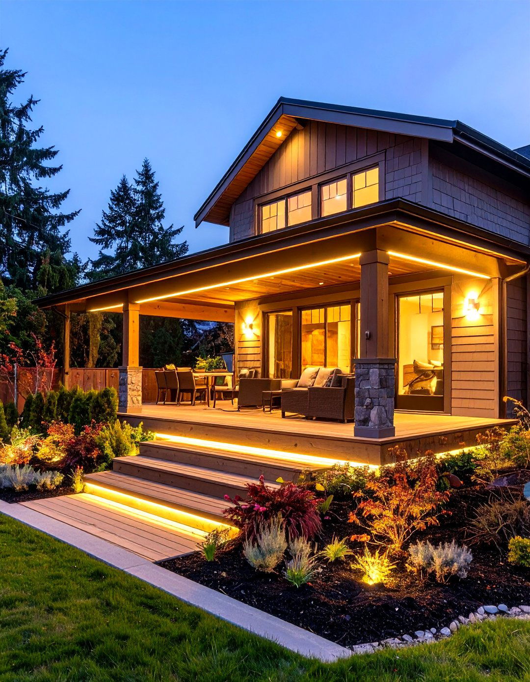 LED Lit Deck Fascia Accent Line - 20 Deck Fascia Ideas