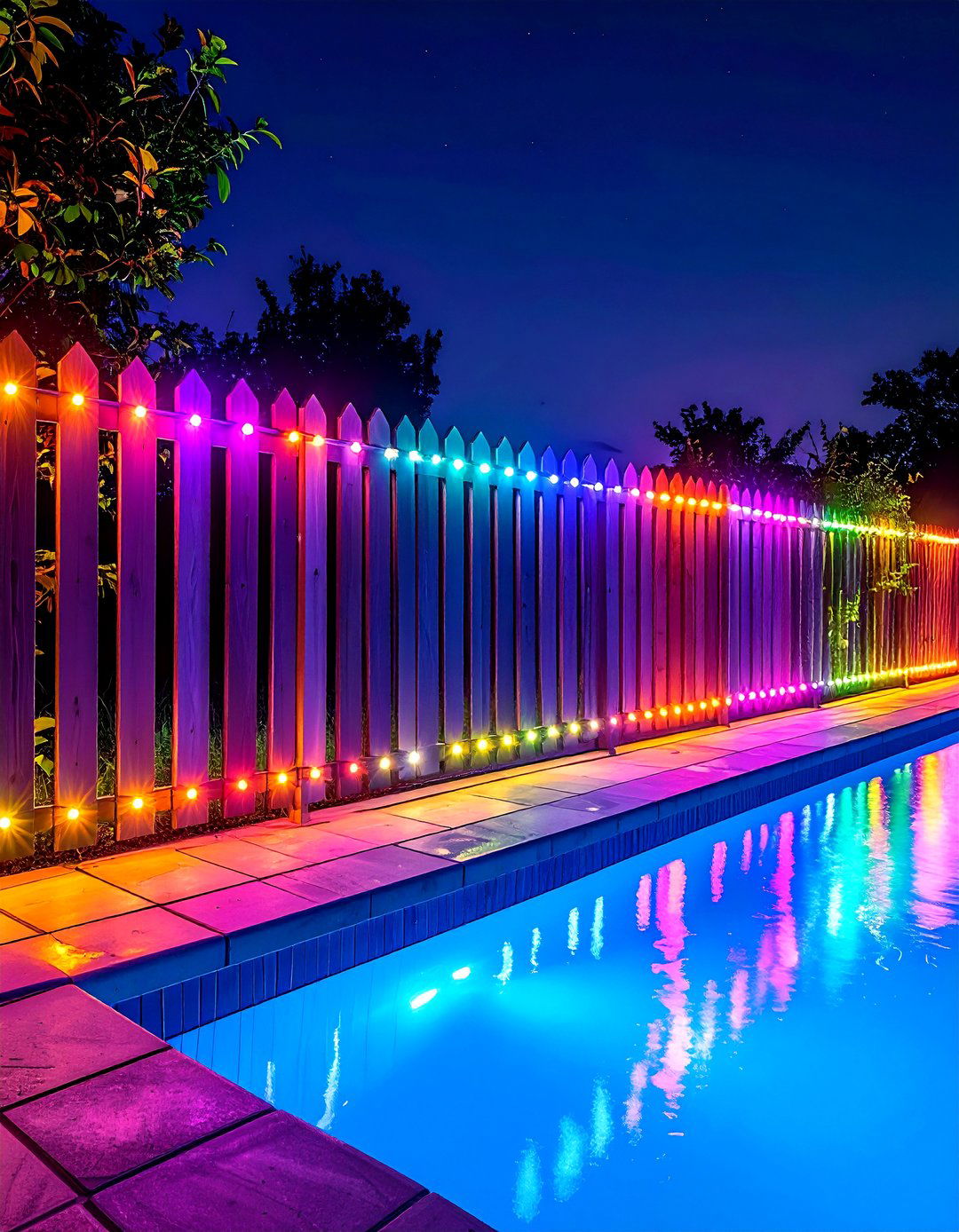 LED Lit Perimeter Fencing - 20 Pool Fence Ideas