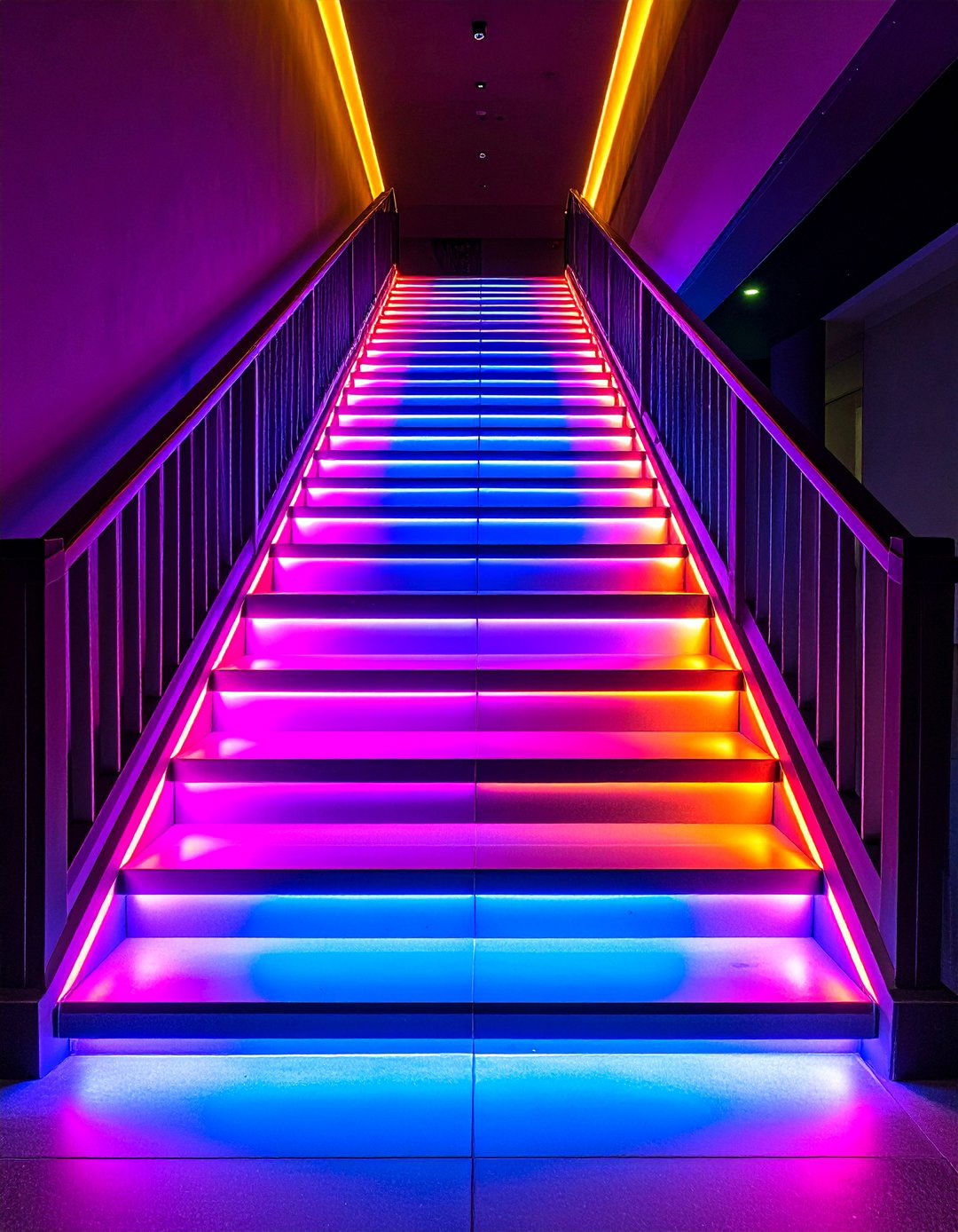 LED Strip Lighting - 20 Stair Riser Ideas