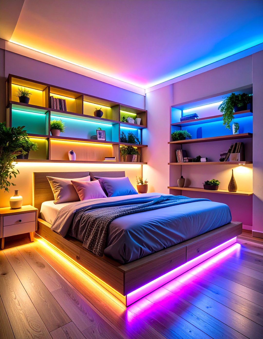 LED Strip Lights - 20 Small Bedroom Lighting Ideas