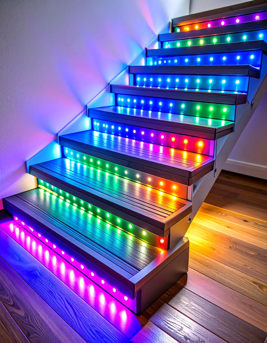 LED Strip Lit Step Porch Lighting - 20 Front Porch Lighting Ideas