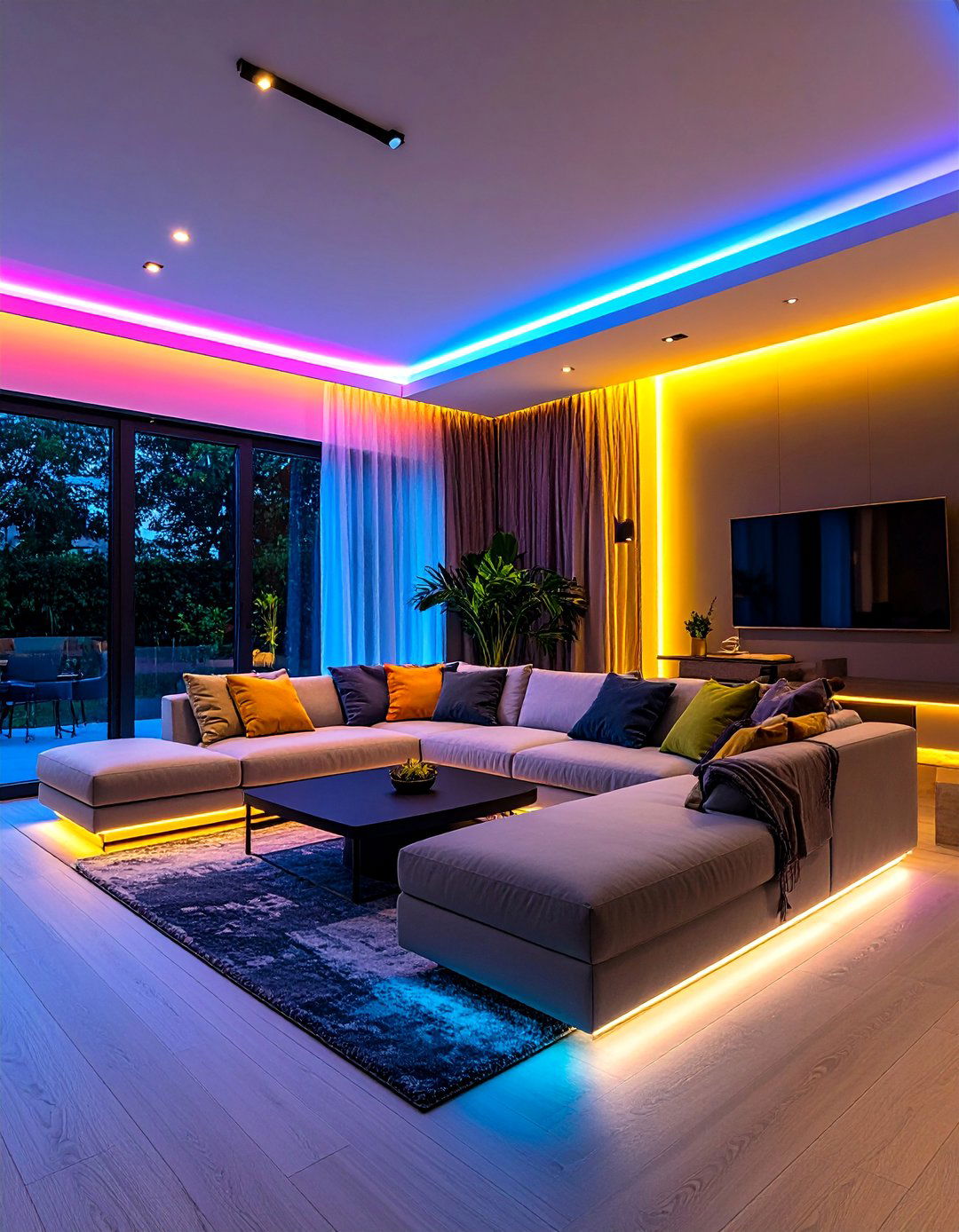 LED Strip Living Room Wall Lighting Ideas for Continuous Accent Glow - 20 Living Room Wall Lighting Ideas