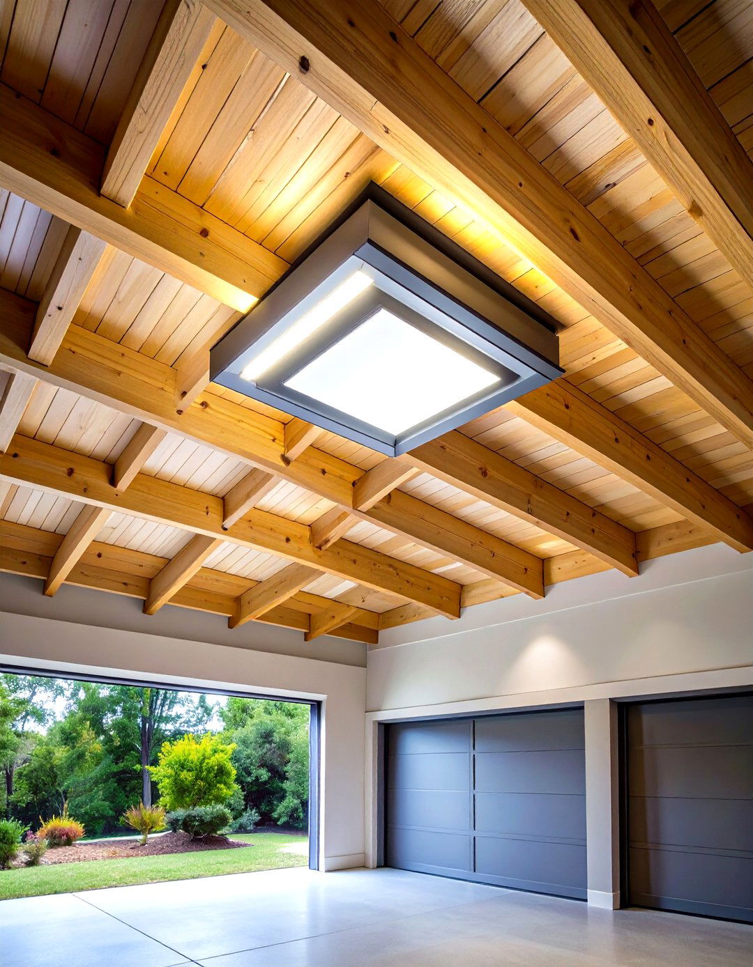 LED Wraparound Fixtures Flood the Ceiling - 20 Garage Lighting Ideas