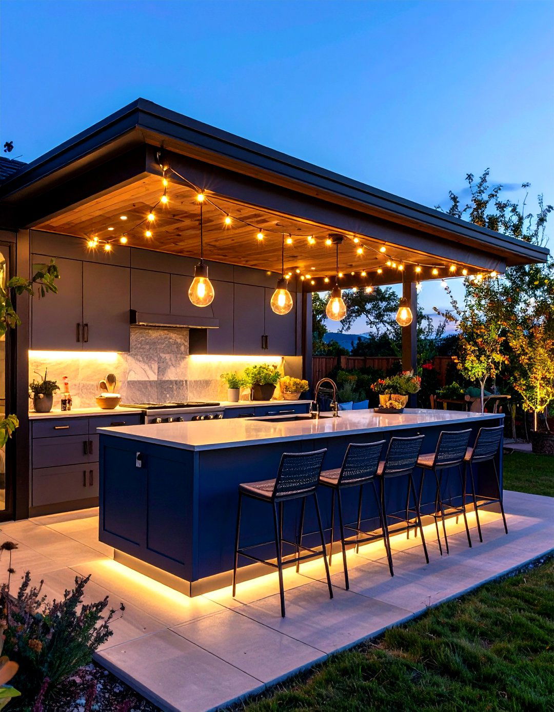 LED and Ambiance Lighting - 20 Small Outdoor Kitchen Ideas