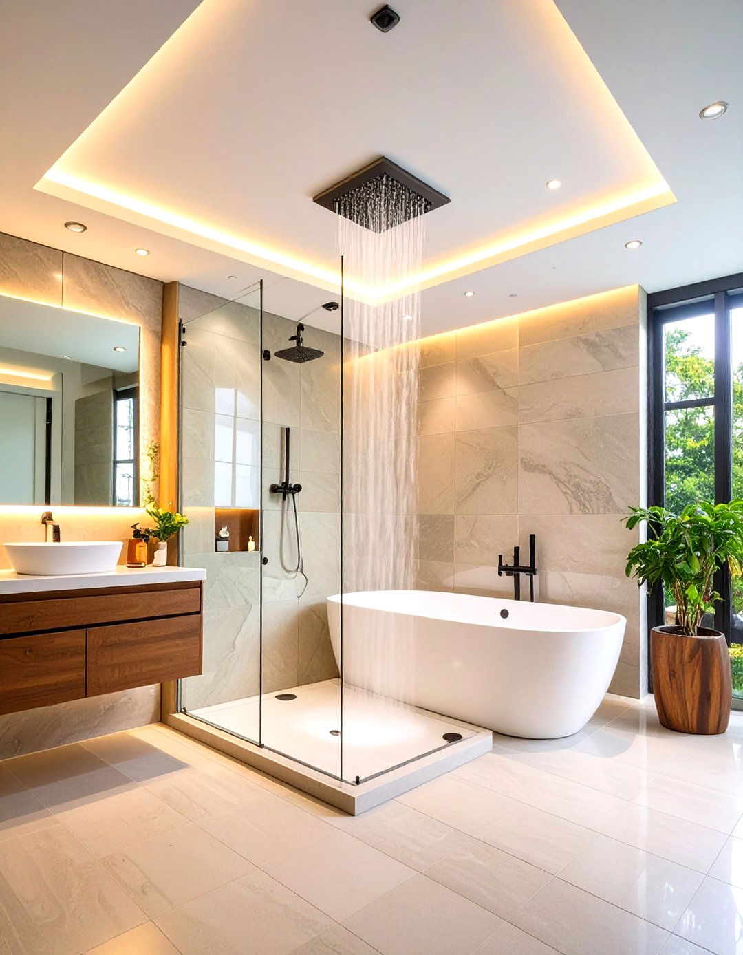 LED lit Shower Ceiling - 20 Tub-shower Combo Ideas