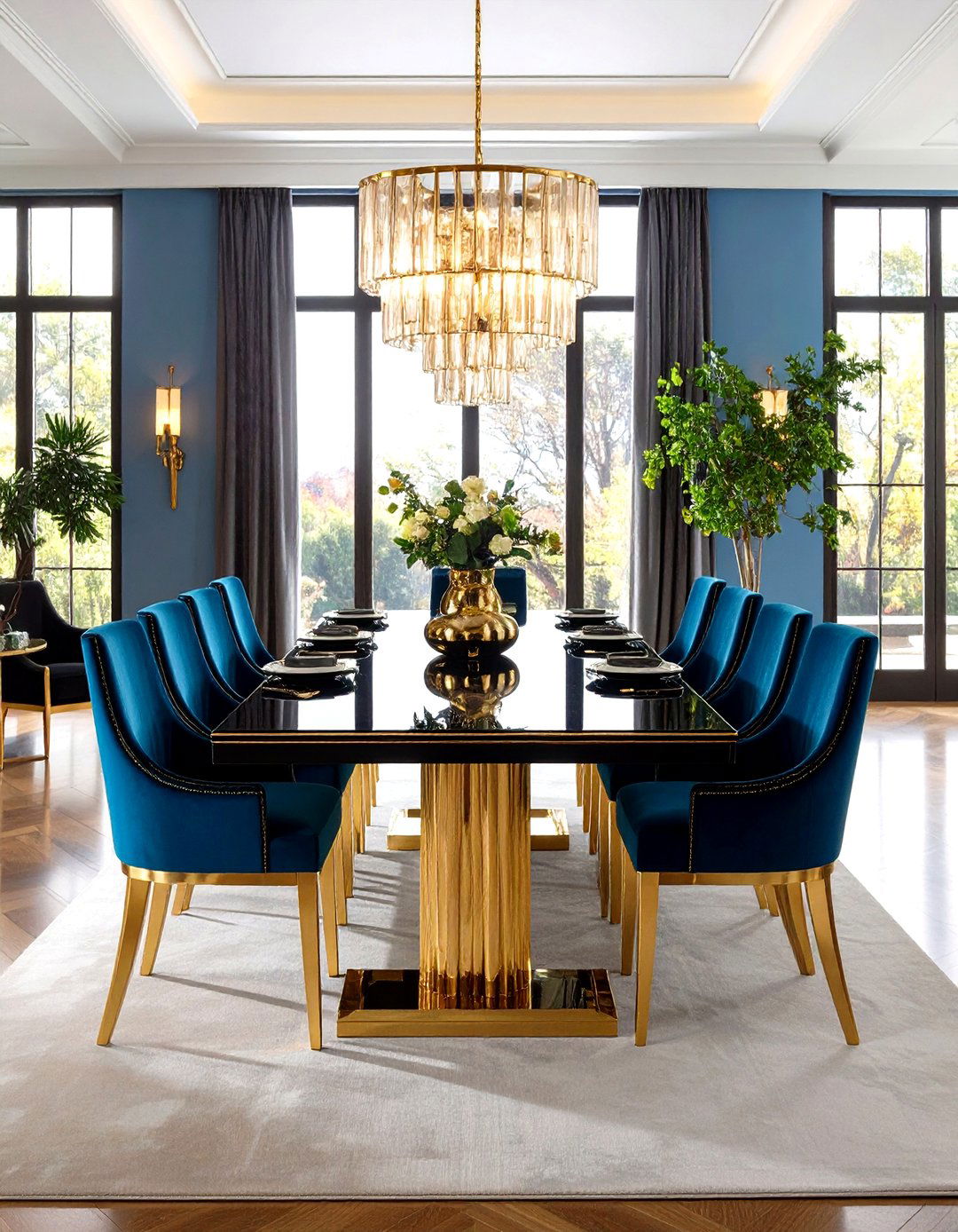Lacquered Dining Table Reflects the Glamour - 25 Art Deco Dining Room Ideas