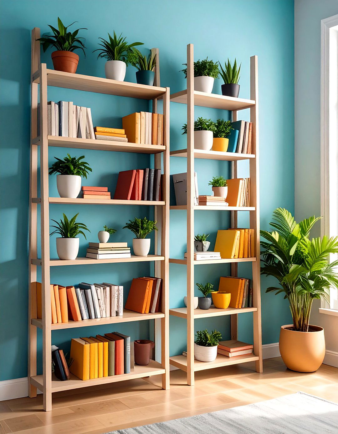 Ladder Corner Shelf For Vertical Storage - 20 Corner Shelf Ideas