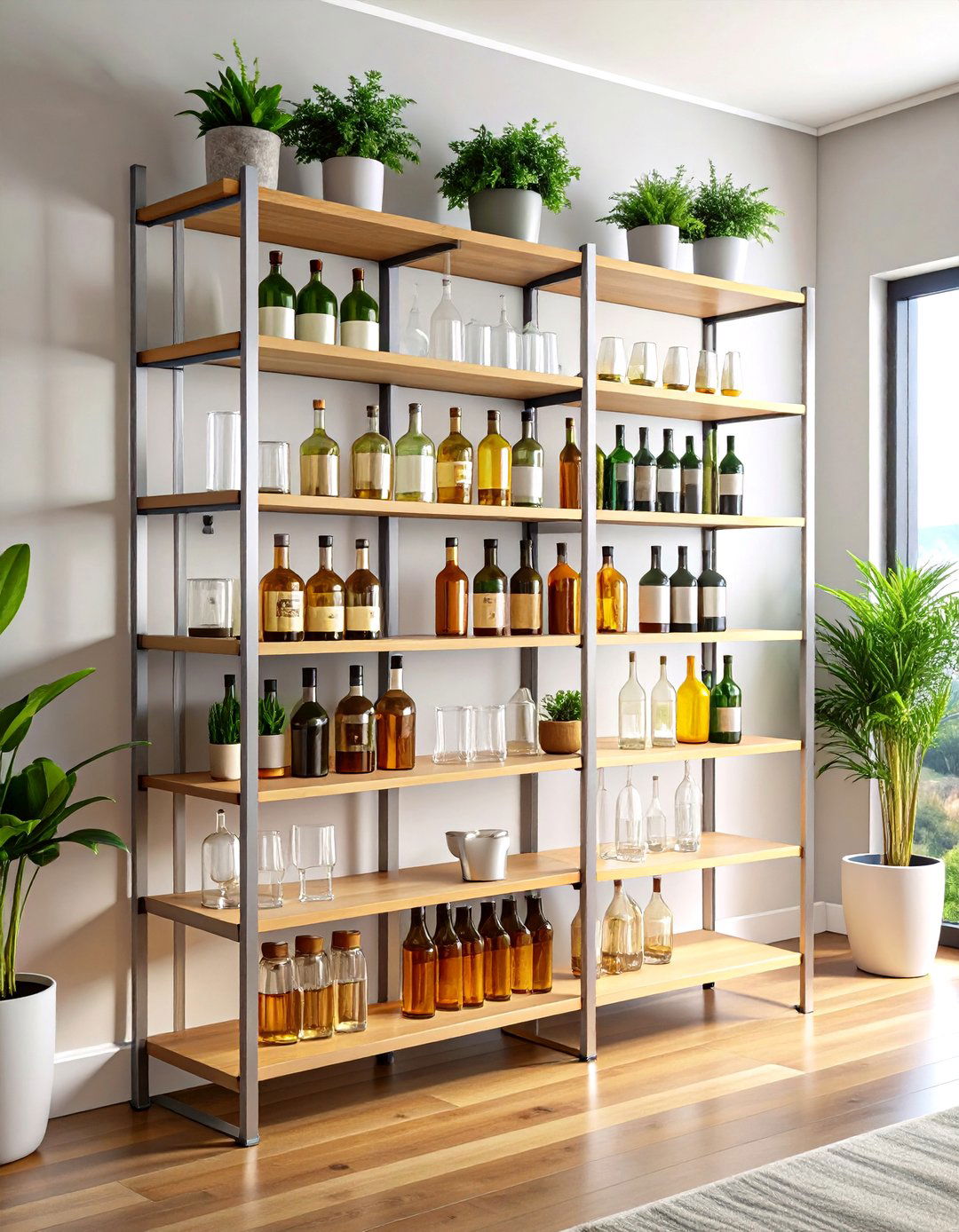 Ladder Shelf Convertible Home Bar - 20 Home Bar Ideas On A Budget
