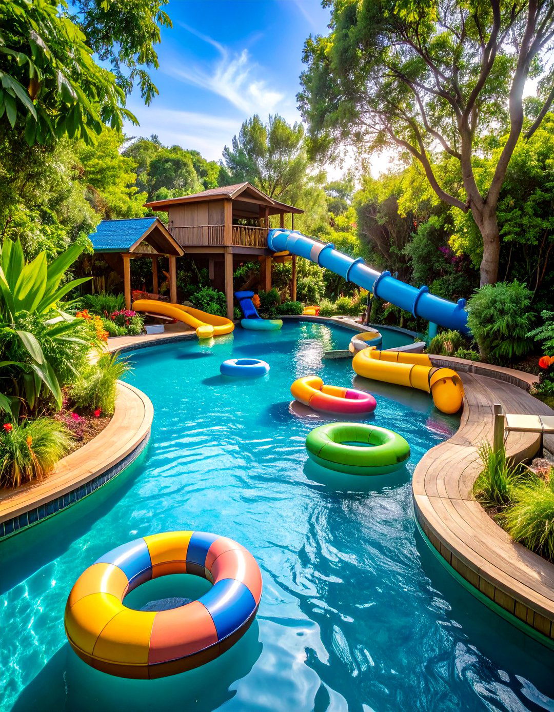 Lagoon Pool with Lazy River Design - 20 Lagoon Pool Design Ideas