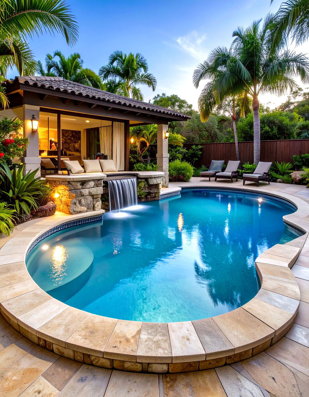 Lagoon Style Tropical Backyard Pool Paradise - 20 Tropical Backyard Ideas