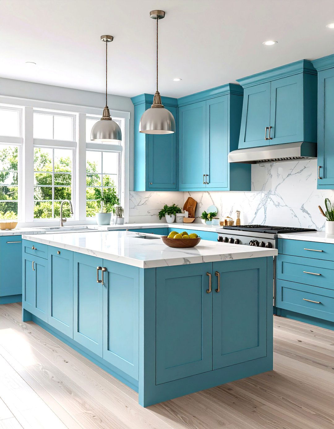 Lagoon Toned Quartz Countertops Cooling Oak Cabinets - 20 what color countertops go with oak cabinets