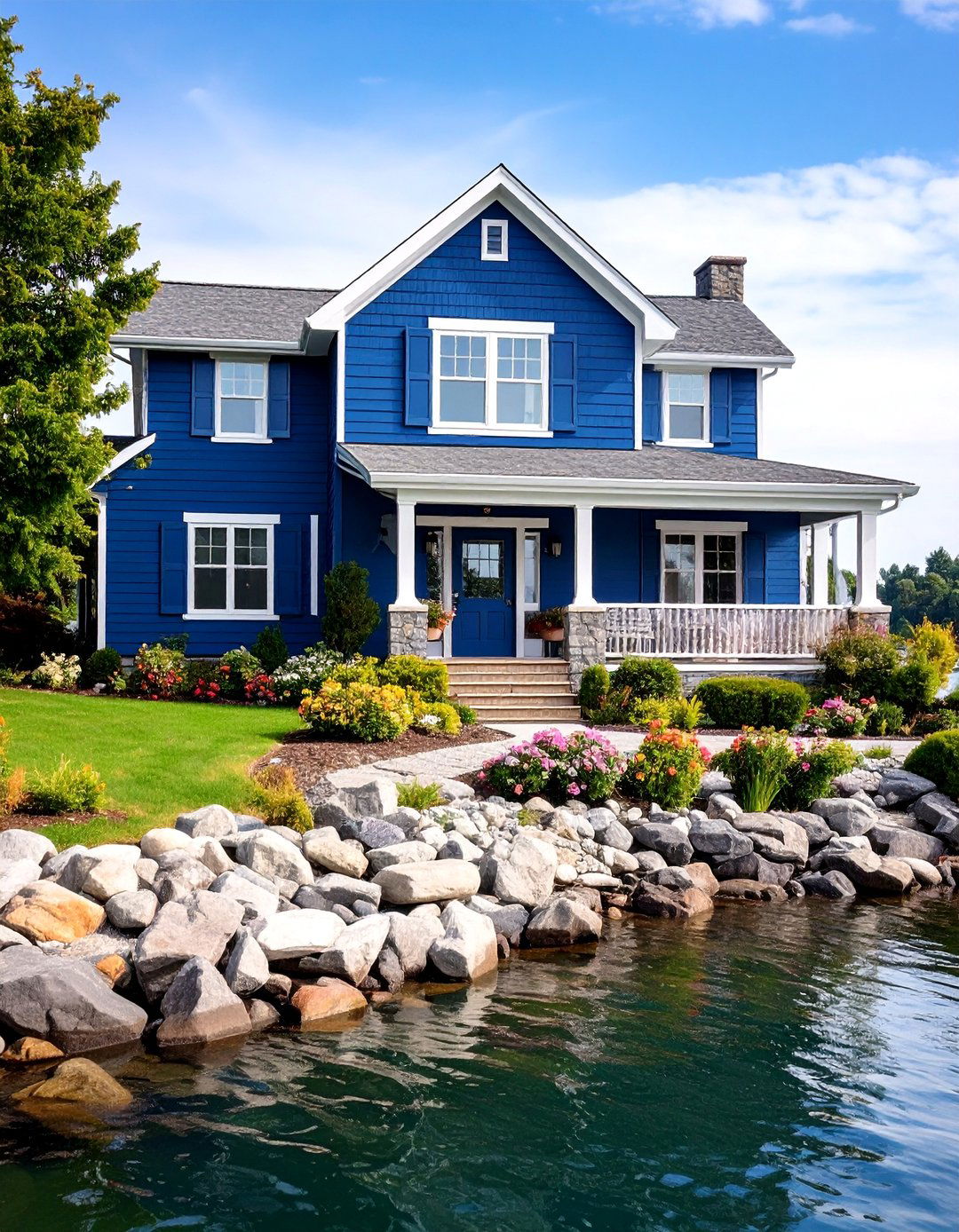 Lake House Exterior Colors Classic Coastal Navy Blue - 20 Lake House Exterior Colors Ideas