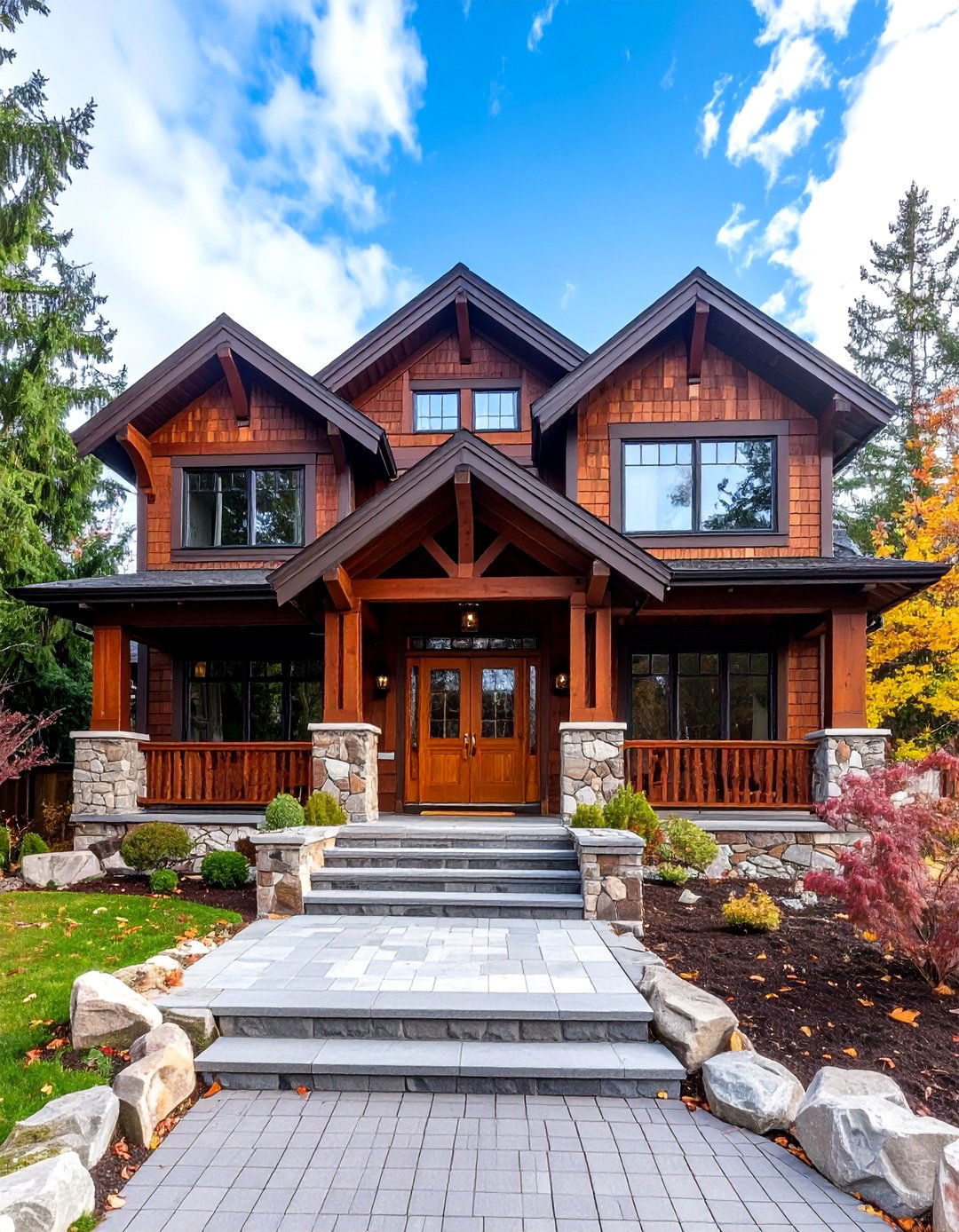 Lake House Exterior Colors Rich Mahogany Wood Stain - 20 Lake House Exterior Colors Ideas