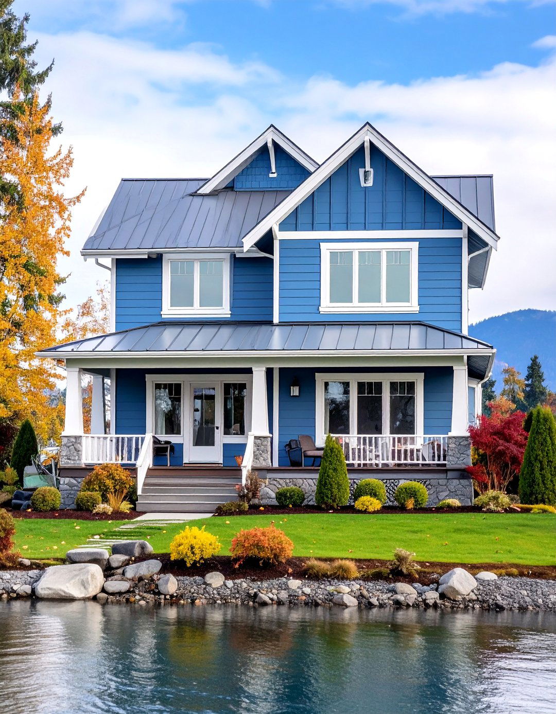 Lake House Exterior Colors Soft Silverstrand Gray Blue - 20 Lake House Exterior Colors Ideas
