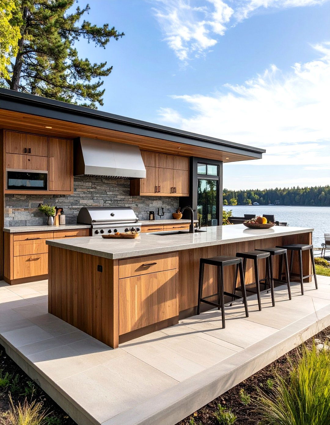 Lakeside Outdoor Kitchen Lake House Decorating - 20 Lake House Decorating Ideas