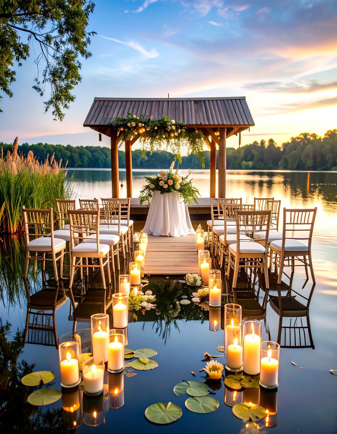 Lakeside Reflection Wedding Ceremony - 20 Wedding Ceremony Ideas