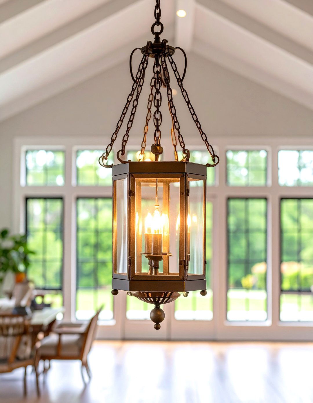Lantern Style Chandeliers - 20 Vaulted Ceiling Lighting Ideas