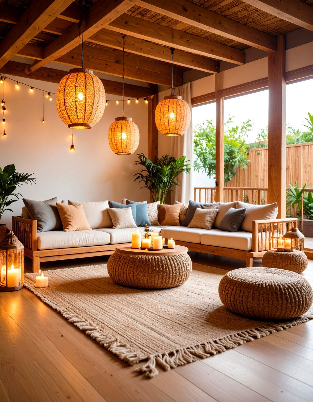 Lantern and String Lighting Glow in Boho Decor Evenings - 20 Boho Decor Ideas