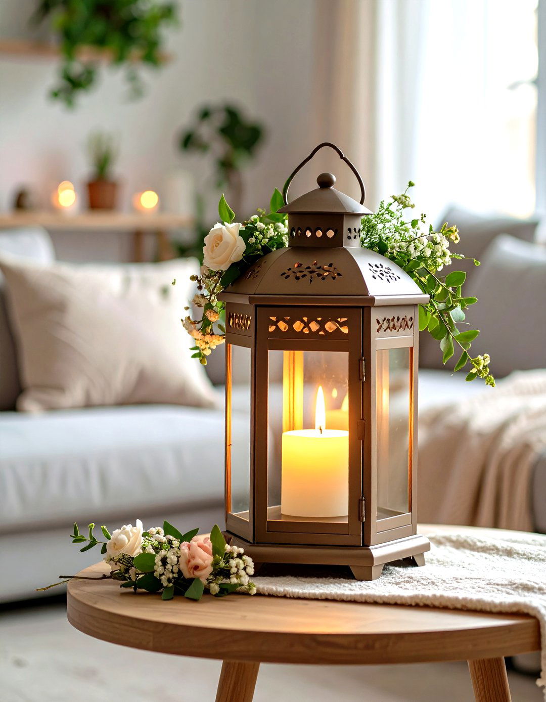 Lanterns Brimming with Blooms - 20 Spring Mantel Decor Ideas