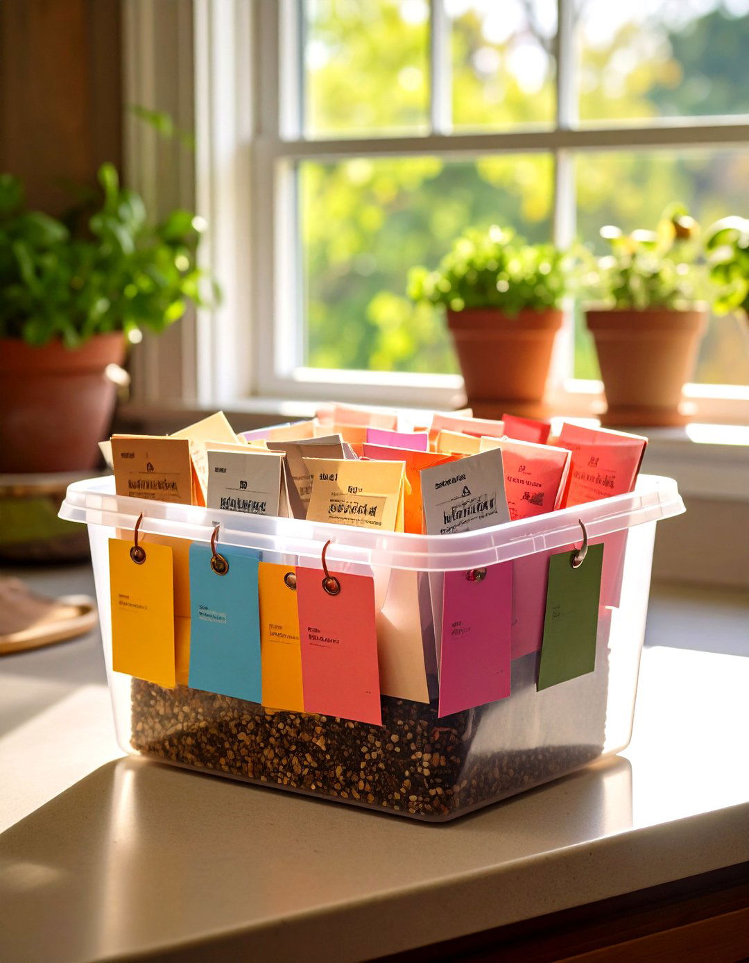 Large Airtight Tub with Desiccant - 20 Seed Storage Ideas
